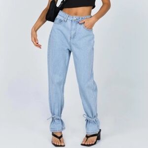 Princess Polly Ankle Tie Jeans - Size 10